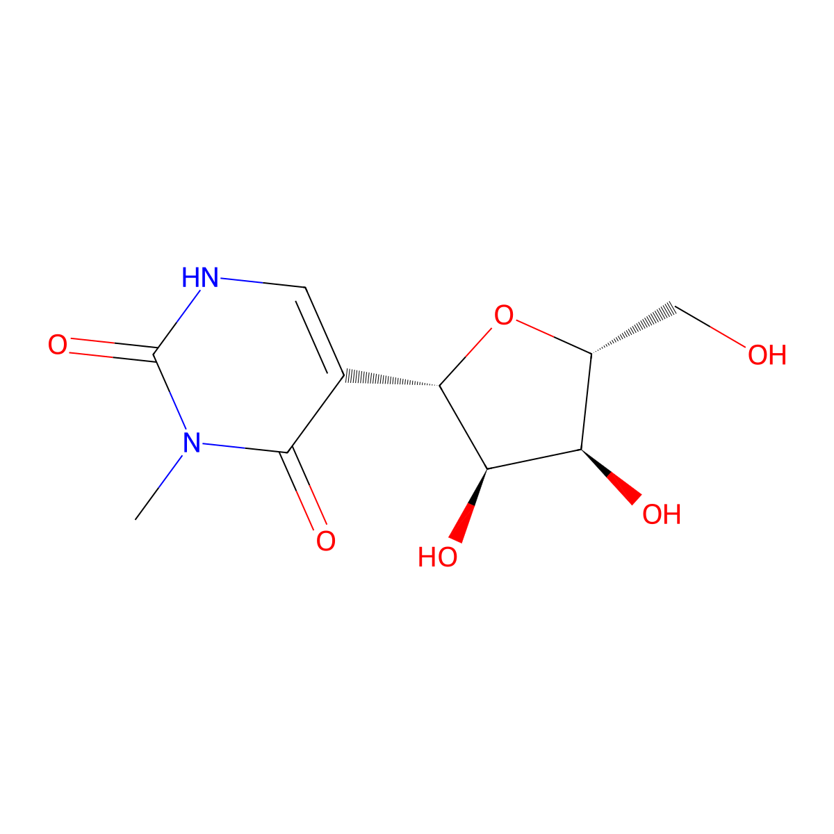 3-Methyl-5-beta-D-ribofuranosyl-2,4(1H,3H)-pyrimidinedione molecular structure, CAS 81691-06-7