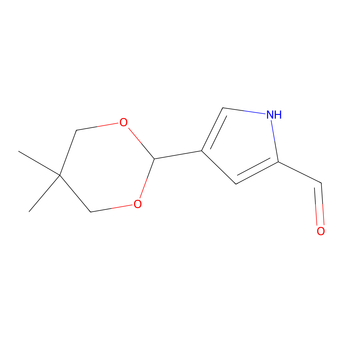 4-(5,5-Dimethyl-1,3-dioxan-2-yl)-1H-pyrrole-2-carbaldehyde molecular structure, CAS 81697-95-2