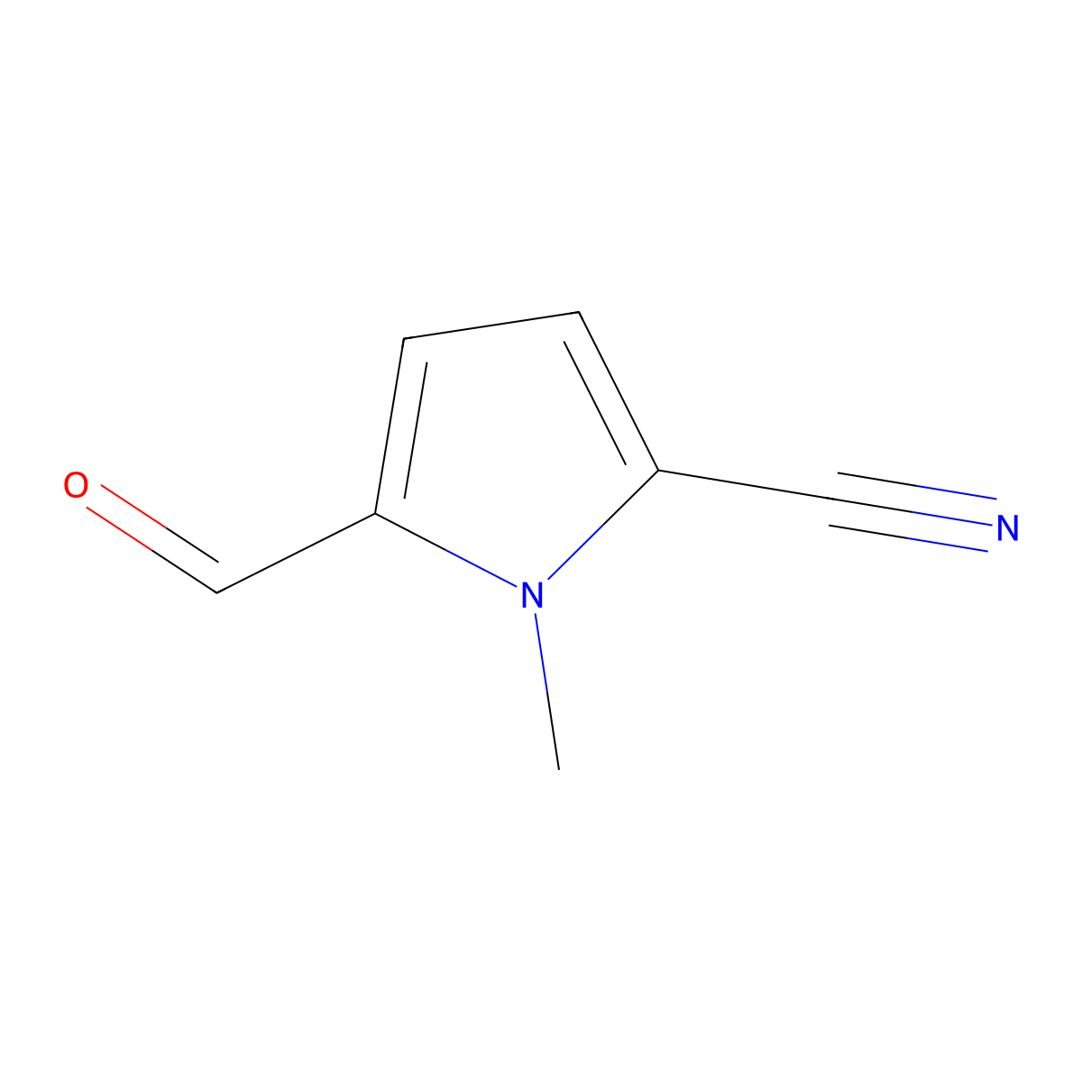 5-formyl-1-methyl-1H-pyrrole-2-carbonitrile molecular structure, CAS 81698-03-5