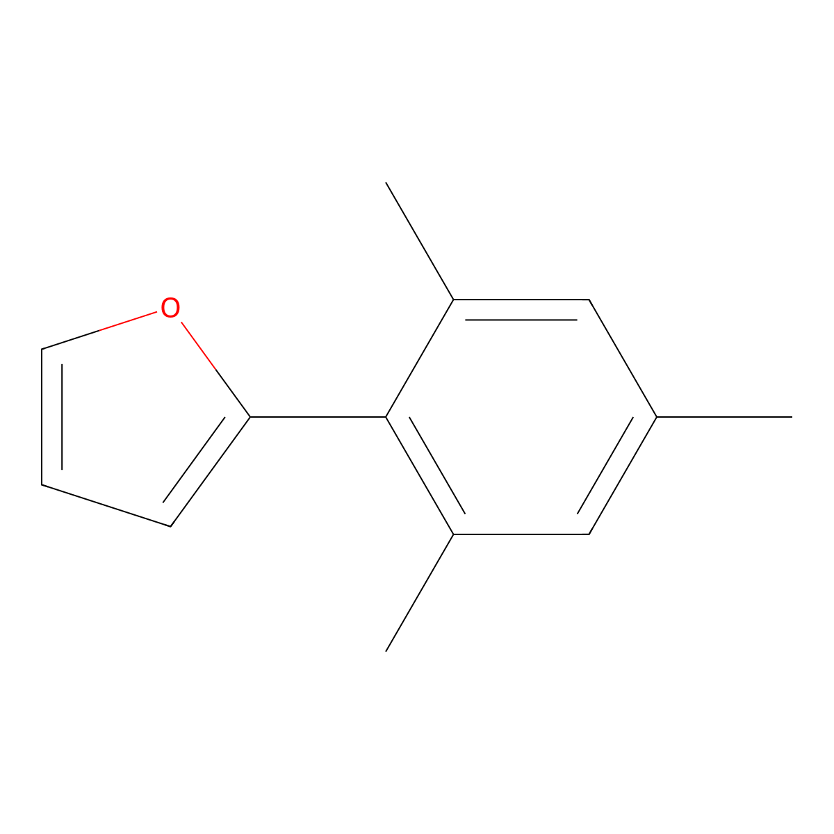 2-(2,4,6-Trimethylphenyl)furan molecular structure, CAS 81698-99-9