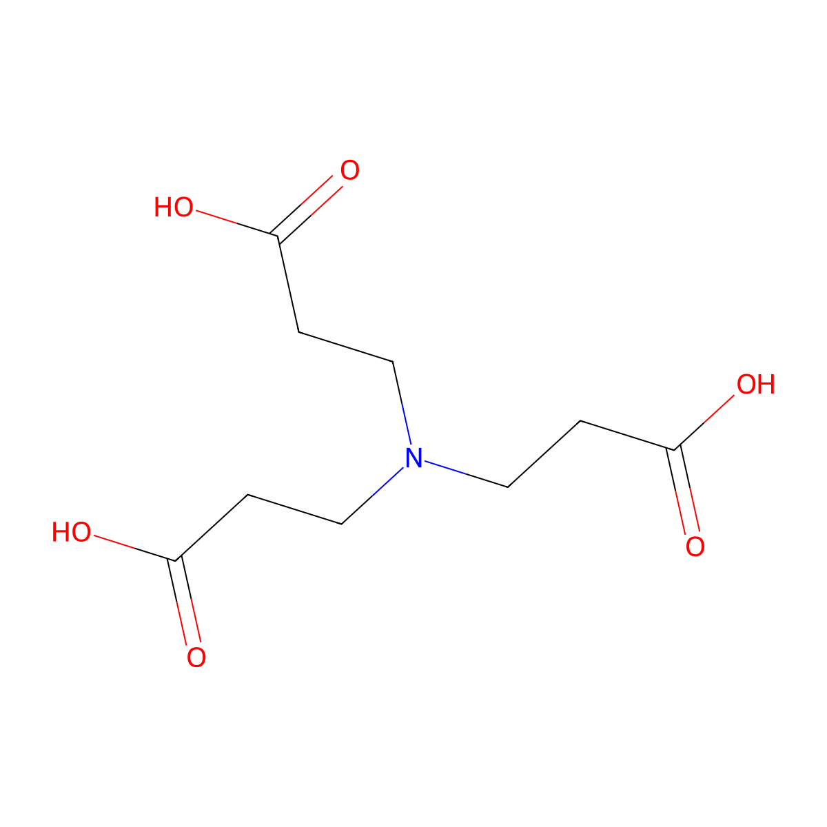 Nitrilotripropionic acid molecular structure, CAS 817-11-8