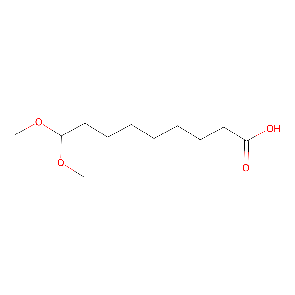 9,9-dimethoxynonanoic Acid molecular structure, CAS 817-68-5