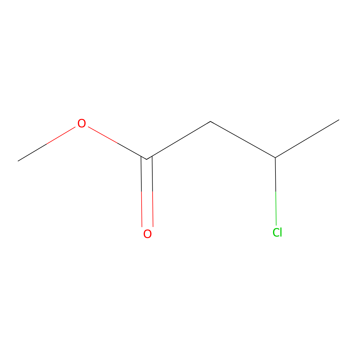 Butanoic acid, 3-chloro-, methyl ester molecular structure, CAS 817-76-5