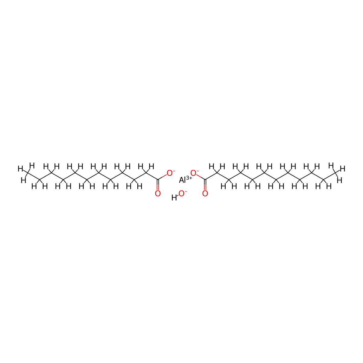 Aluminum, bis(dodecanoato-kappaO)hydroxy- molecular structure, CAS 817-83-4