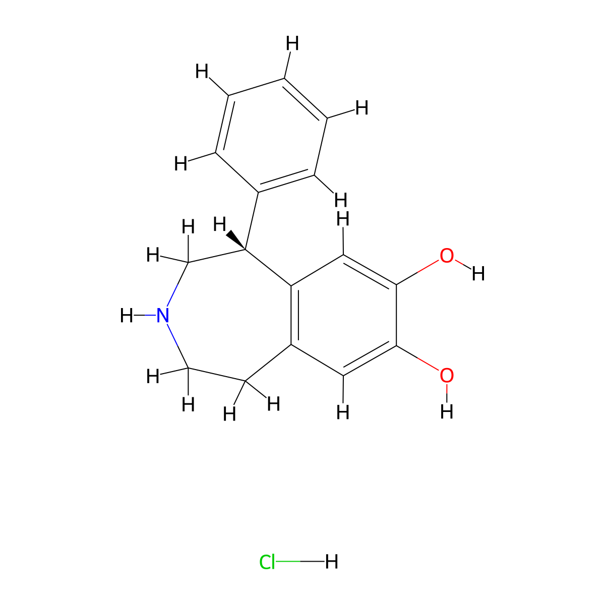 (R)-(+)-SKF-38393 hydrochloride molecular structure, CAS 81702-42-3