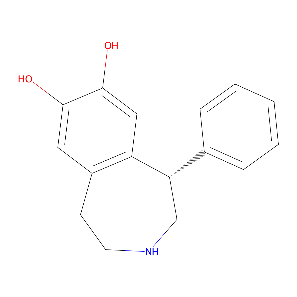 (1S)-2,3,4,5-Tetrahydro-1-phenyl-1H-3-benzazepine-7,8-diol molecular structure, CAS 81702-43-4