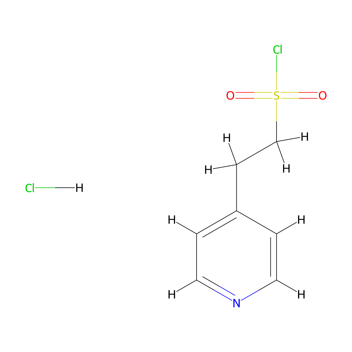 2-(Pyridin-4-yl)ethane-1-sulfonyl chloride hydrochloride molecular structure, CAS 81705-92-2