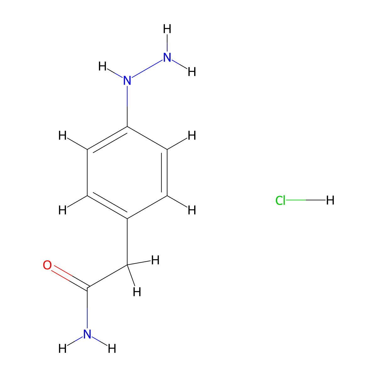 2-(4-Hydrazinylphenyl)acetamide hydrochloride molecular structure, CAS 81709-28-6