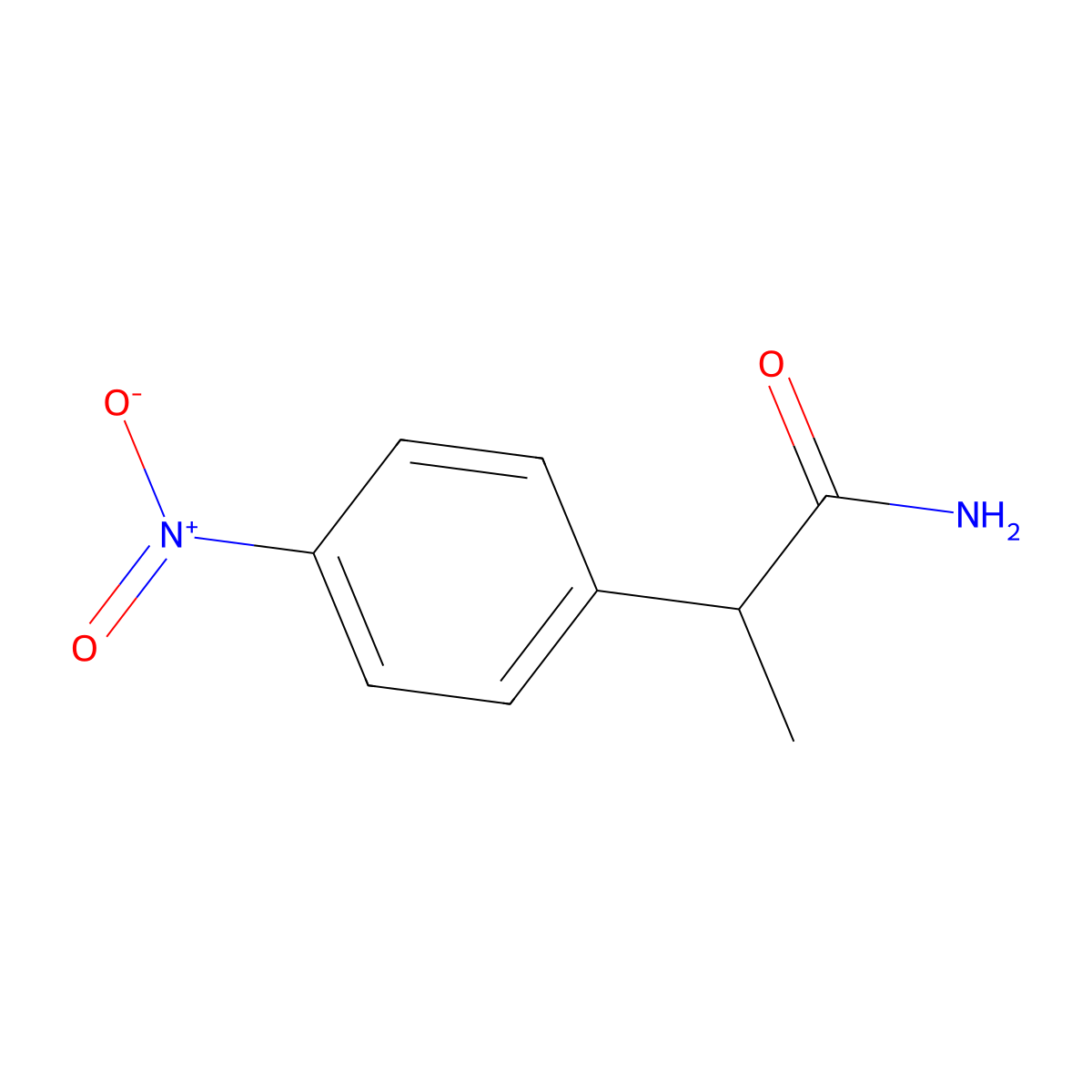 2-(4-Nitrophenyl)propanamide molecular structure, CAS 81709-38-8