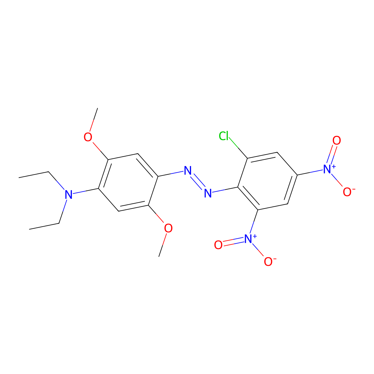 Benzenamine, 4-[(2-chloro-4,6-dinitrophenyl)azo]-N,N-diethyl-2,5-dimethoxy- molecular structure, CAS 81711-69-5
