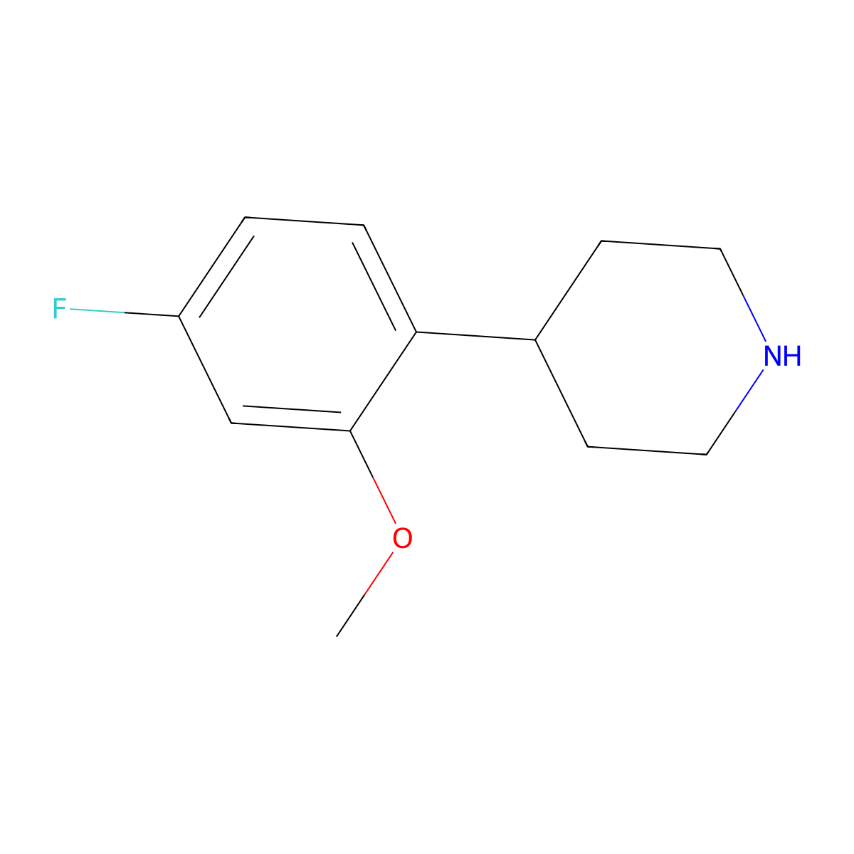 4-(4-Fluoro-2-methoxyphenyl)piperidine molecular structure, CAS 817158-81-9