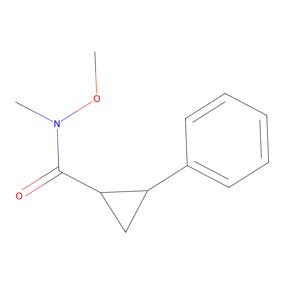 N-Methoxy-N-methyl-2-phenylcyclopropanecarboxamide molecular structure, CAS 817160-63-7