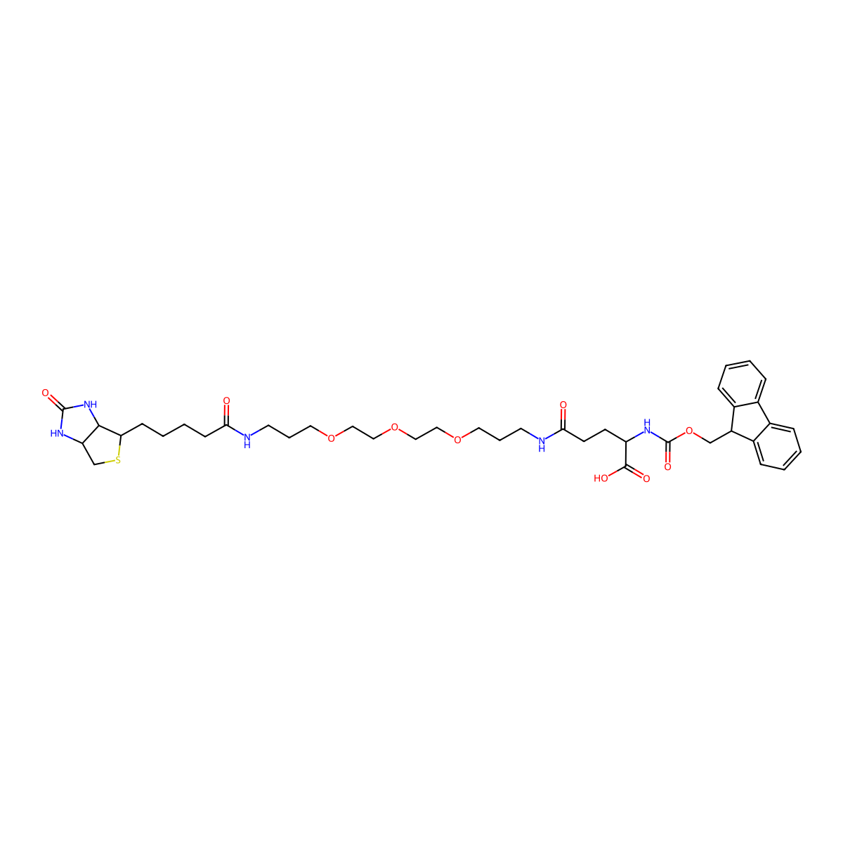 Fmoc-Glu(biotinyl-PEG)-OH molecular structure, CAS 817169-73-6
