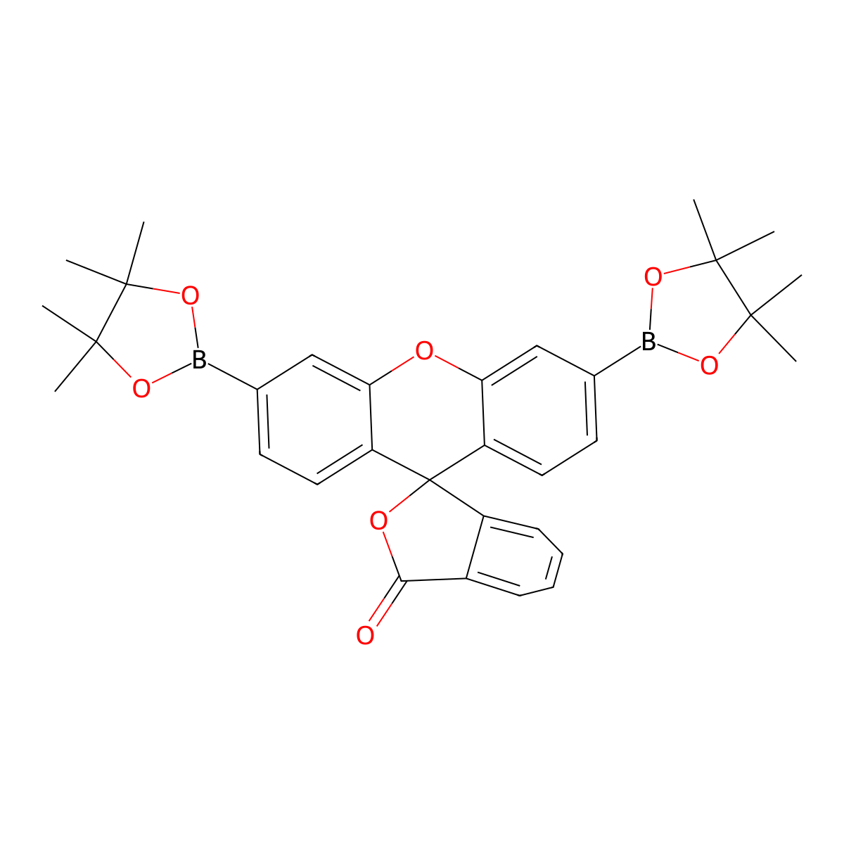 3,6-Bis(pinacolatoboron)fluoran molecular structure, CAS 817170-66-4