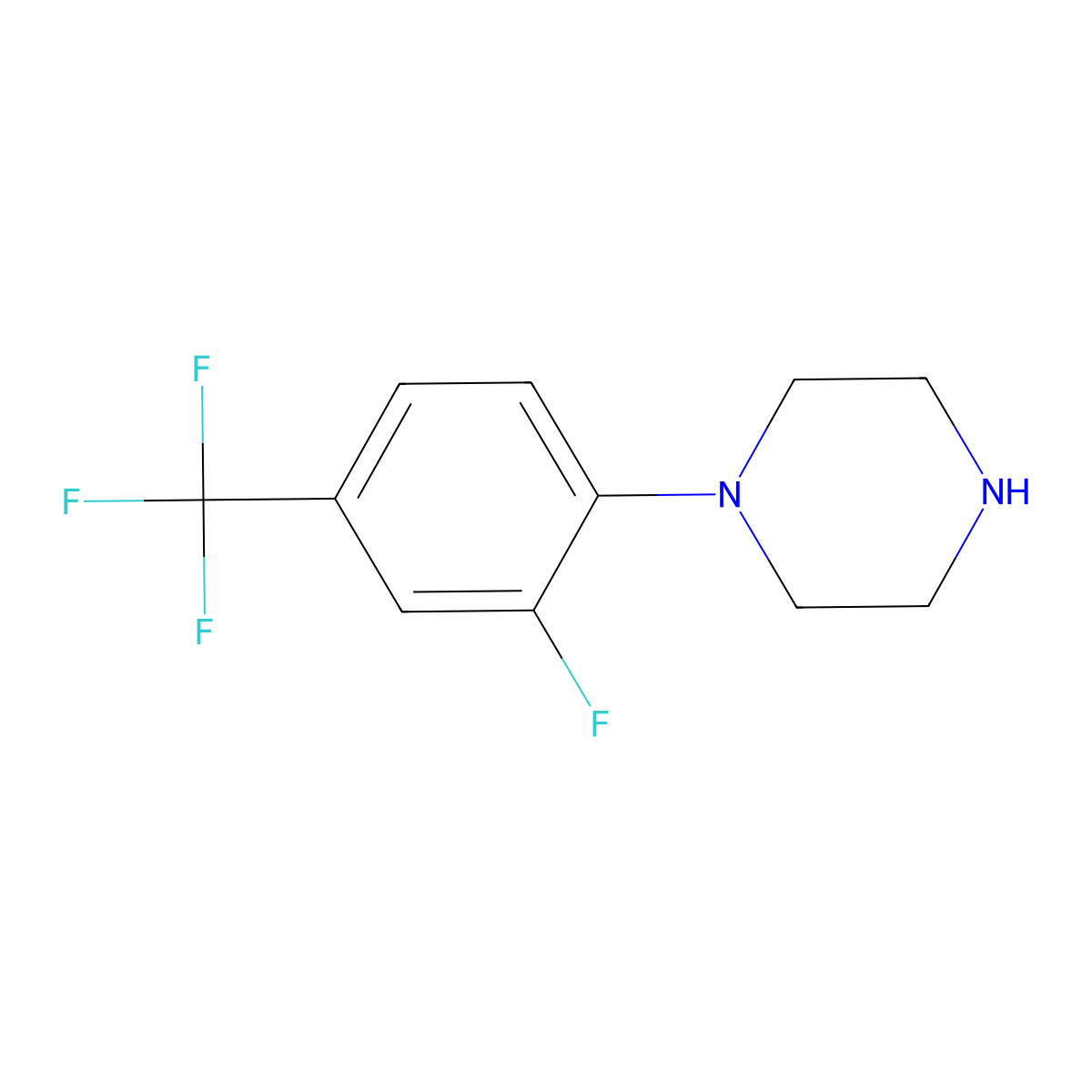 1-(2-Fluoro-4-(trifluoromethyl)phenyl)piperazine molecular structure, CAS 817170-70-0