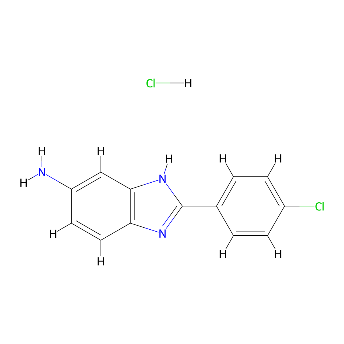 2-(4-Chlorophenyl)-1H-benzoimidazol-5-ylamine hydrochloride molecular structure, CAS 817172-30-8