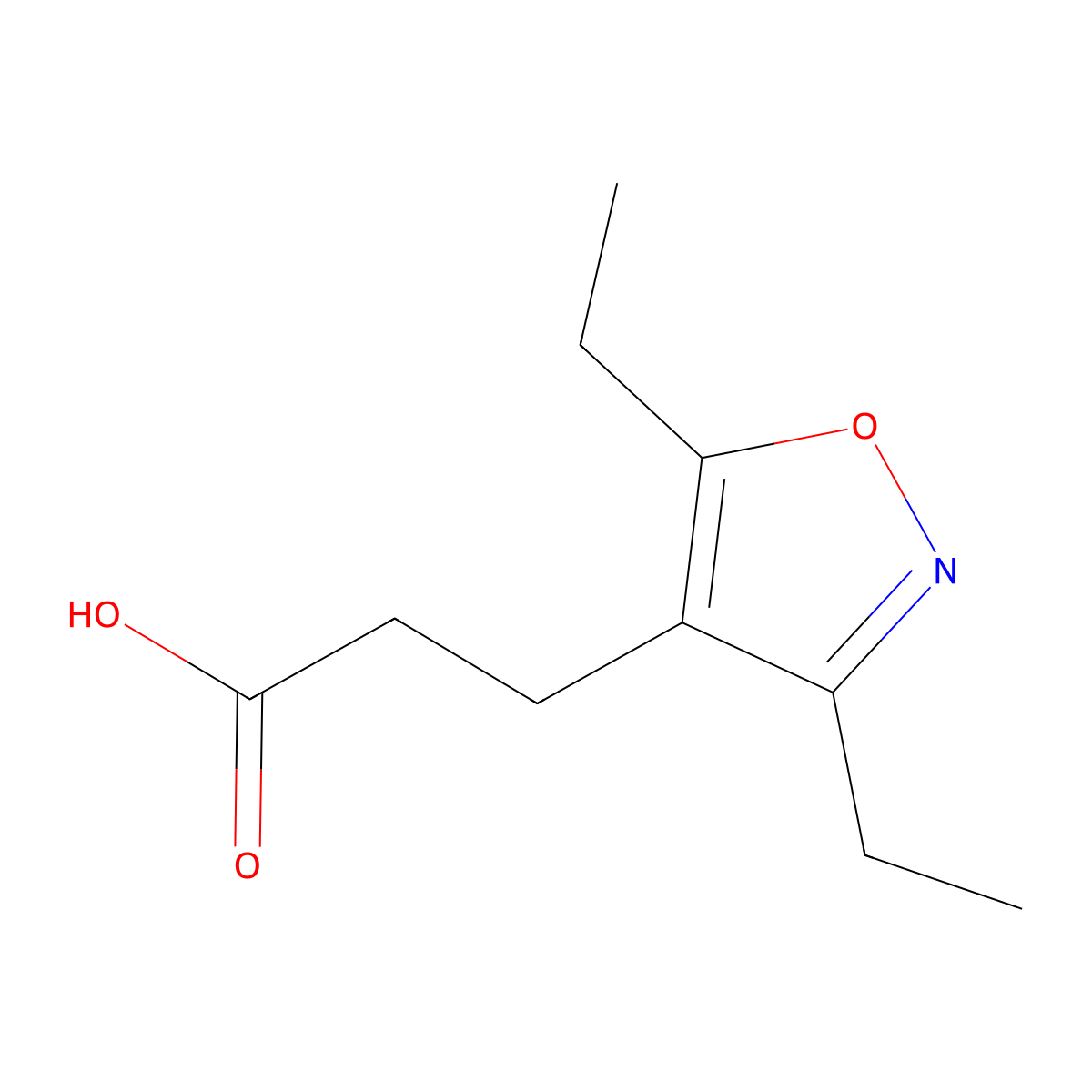3-(3,5-diethyl-1,2-oxazol-4-yl)propanoic Acid molecular structure, CAS 817172-36-4