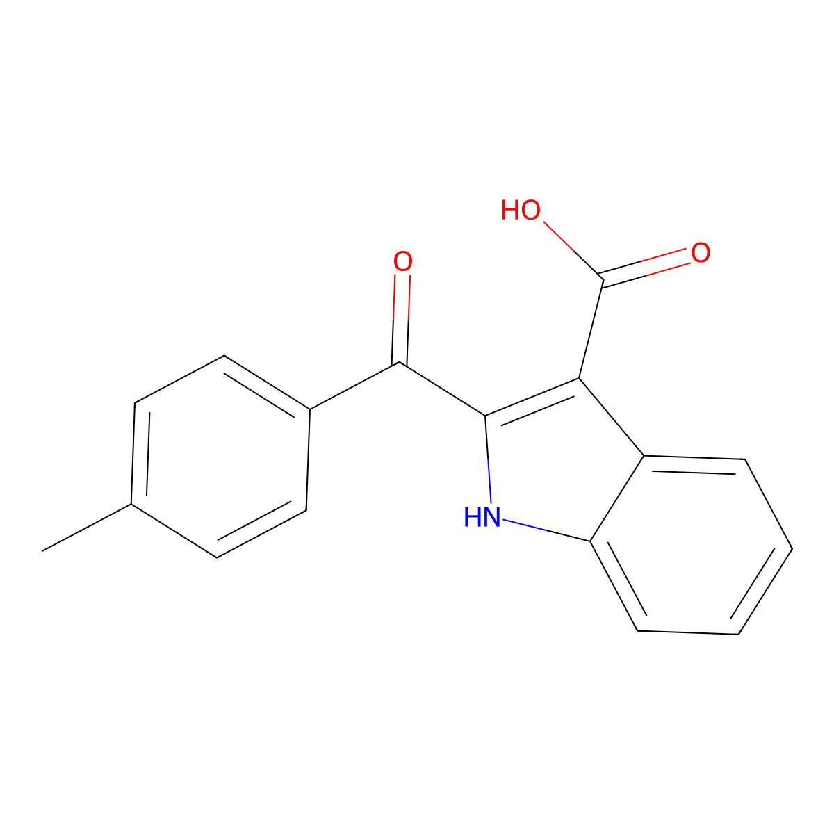 2-(4-methylbenzoyl)-1H-indole-3-carboxylic Acid molecular structure, CAS 817172-38-6