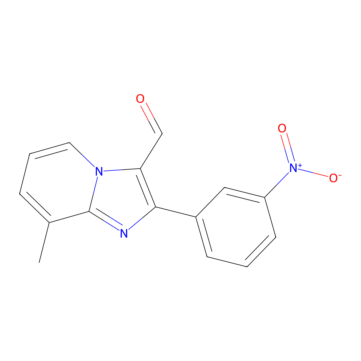 8-Methyl-2-(3-nitrophenyl)imidazo[1,2-a]pyridine-3-carbaldehyde molecular structure, CAS 817172-43-3