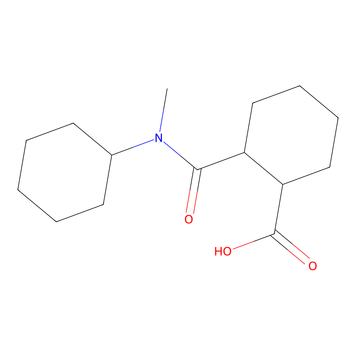 2-{[Cyclohexyl(methyl)amino]carbonyl}cyclohexanecarboxylic acid molecular structure, CAS 817173-34-5