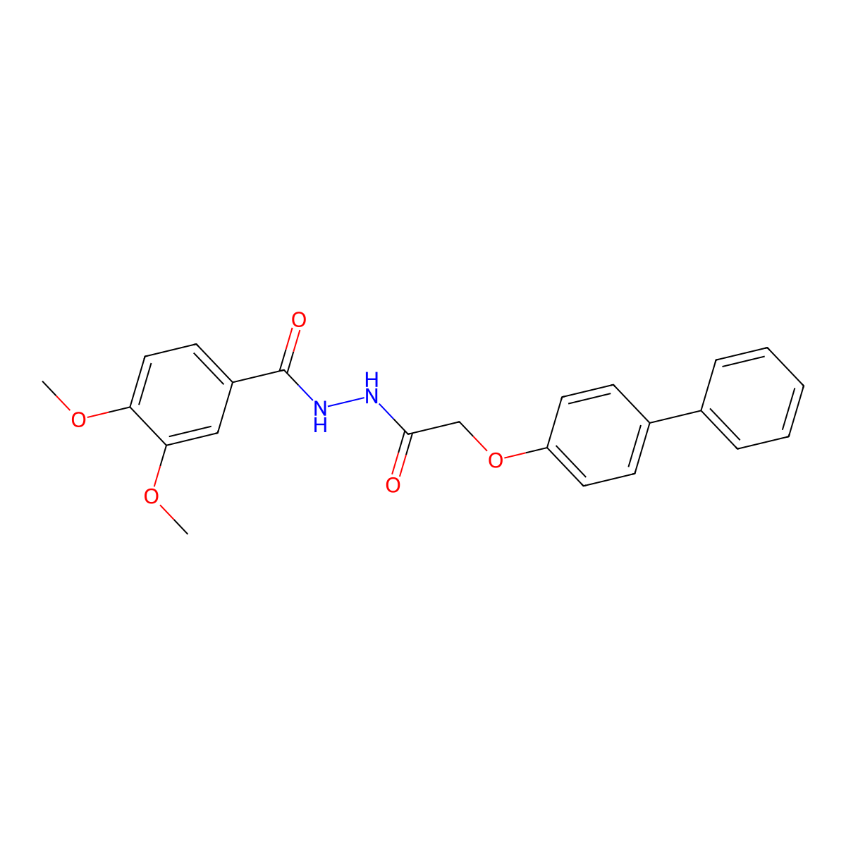 3,4-dimethoxy-N'-[2-(4-phenylphenoxy)acetyl]benzohydrazide molecular structure, CAS 817174-73-5