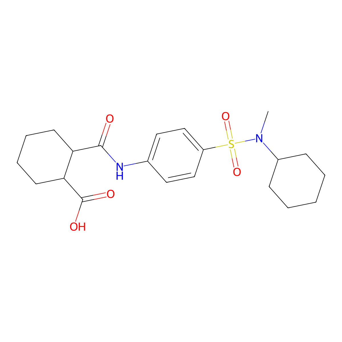 2-{[(4-{[Cyclohexyl(methyl)amino]sulfonyl}phenyl)amino]carbonyl}cyclohexanecarboxylic acid molecular structure, CAS 817179-89-8