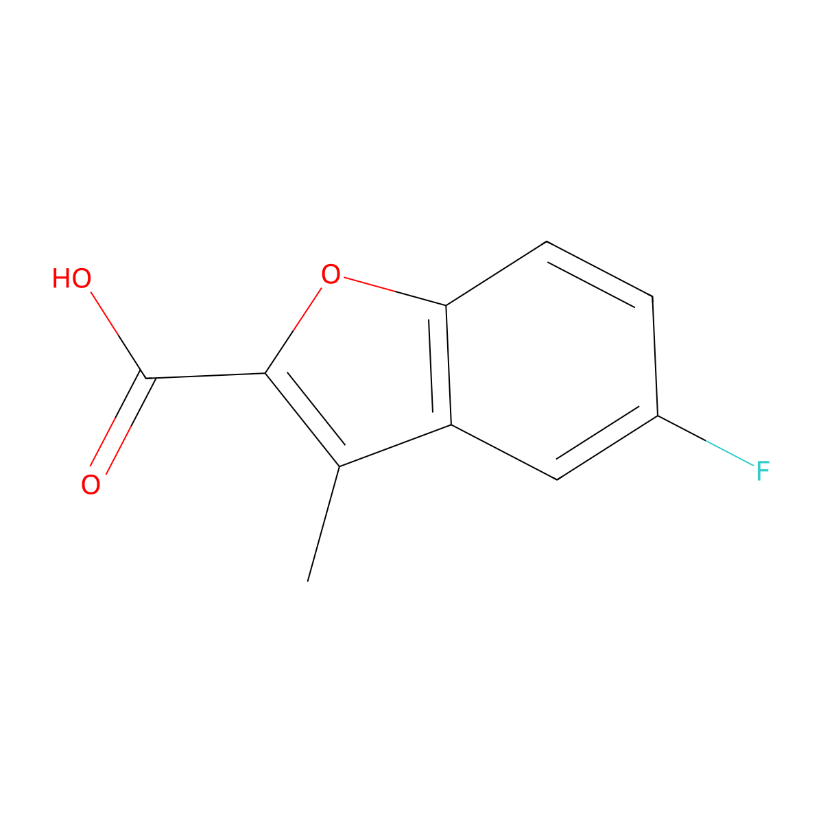 5-Fluoro-3-methylbenzofuran-2-carboxylic acid molecular structure, CAS 81718-76-5
