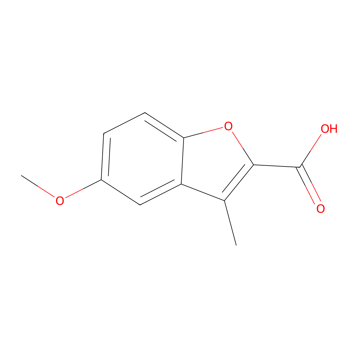 5-Methoxy-3-methyl-1-benzofuran-2-carboxylic acid molecular structure, CAS 81718-77-6