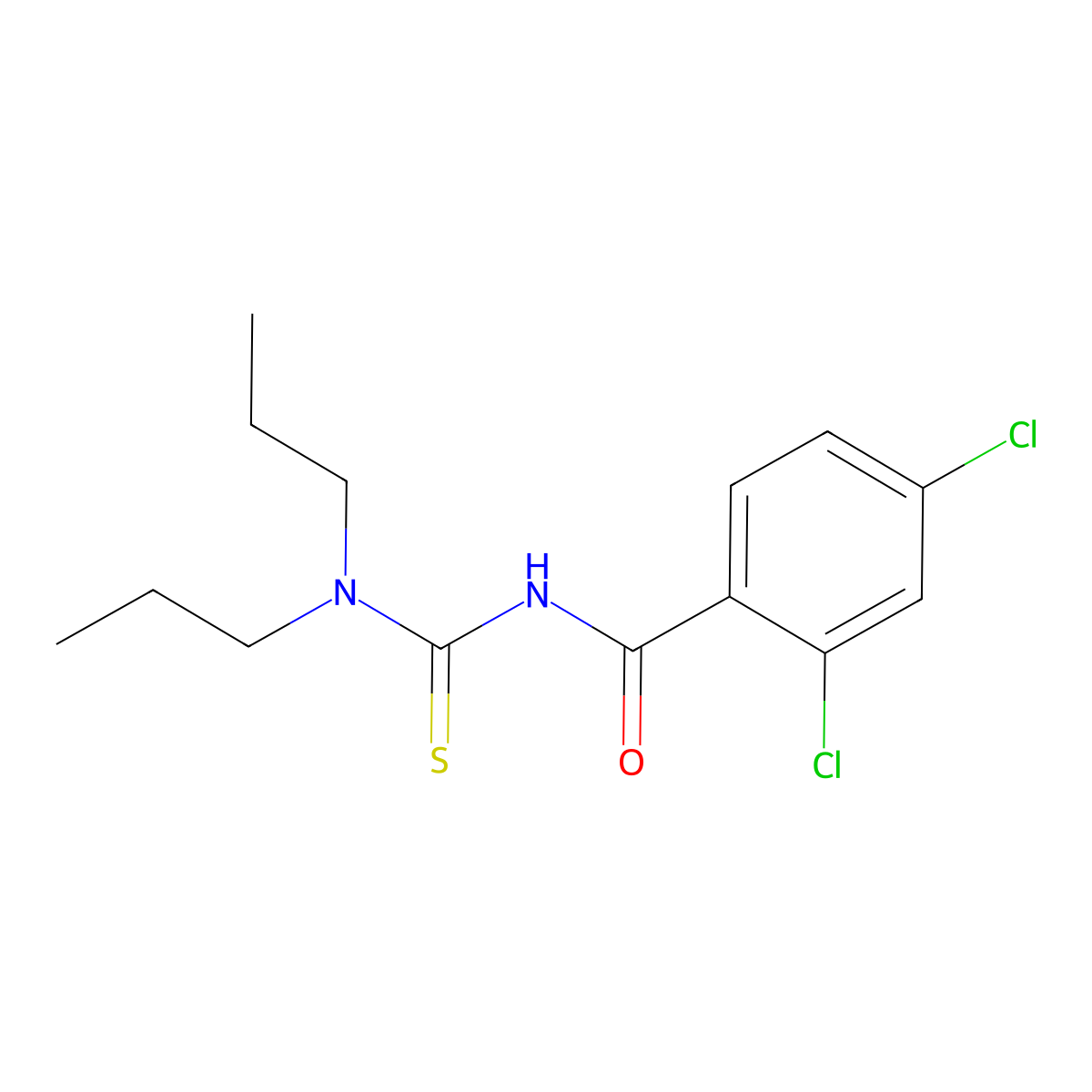 2,4-dichloro-N-(dipropylcarbamothioyl)benzamide molecular structure, CAS 817180-45-3