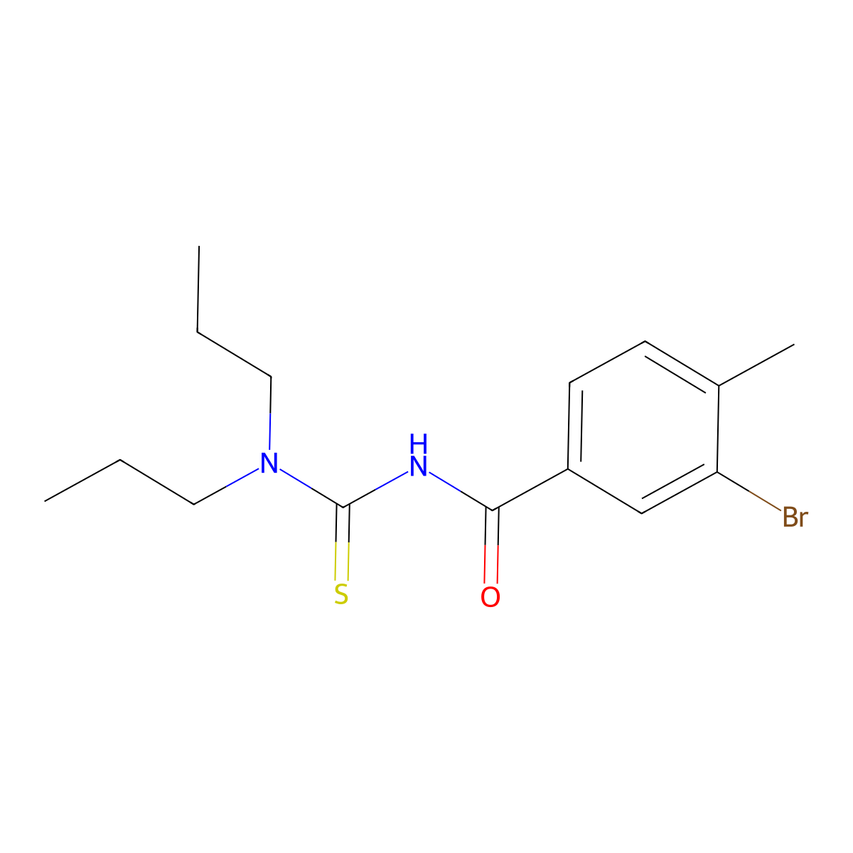 3-bromo-N-(dipropylcarbamothioyl)-4-methylbenzamide molecular structure, CAS 817180-52-2