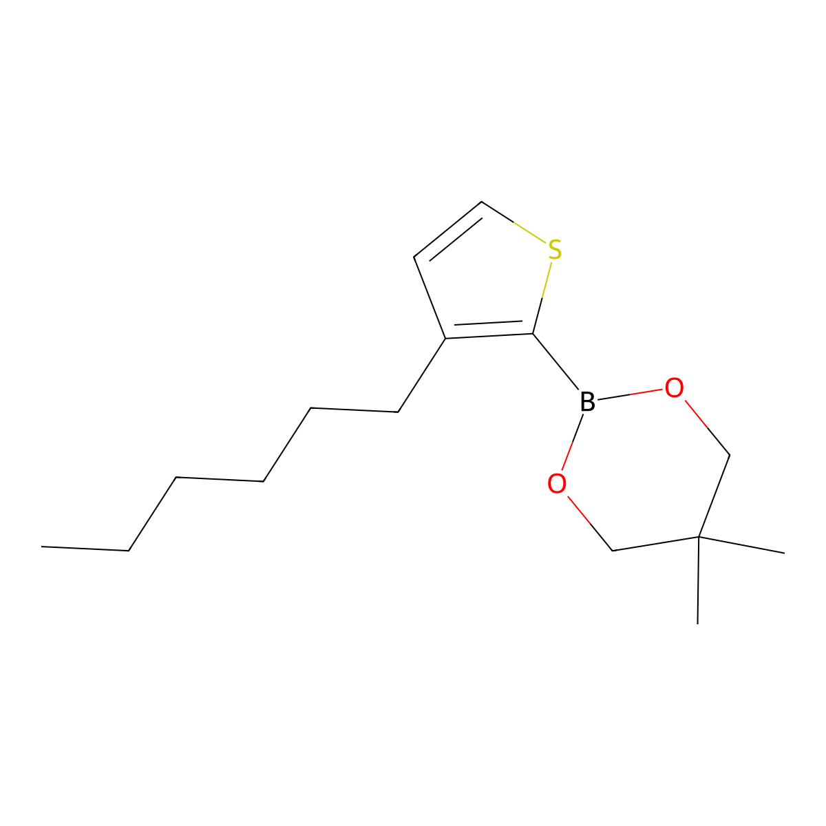 2-(3-Hexylthiophen-2-YL)-5,5-dimethyl-1,3,2-dioxaborinane molecular structure, CAS 817181-84-3