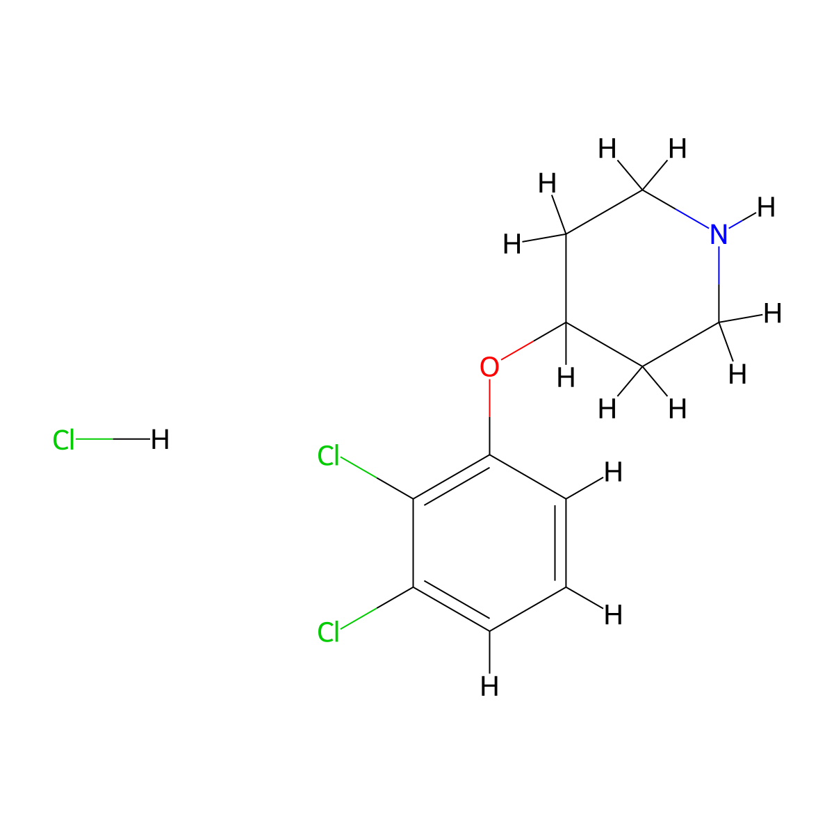 4-(2,3-Dichlorophenoxy)piperidine hydrochloride molecular structure, CAS 817186-91-7