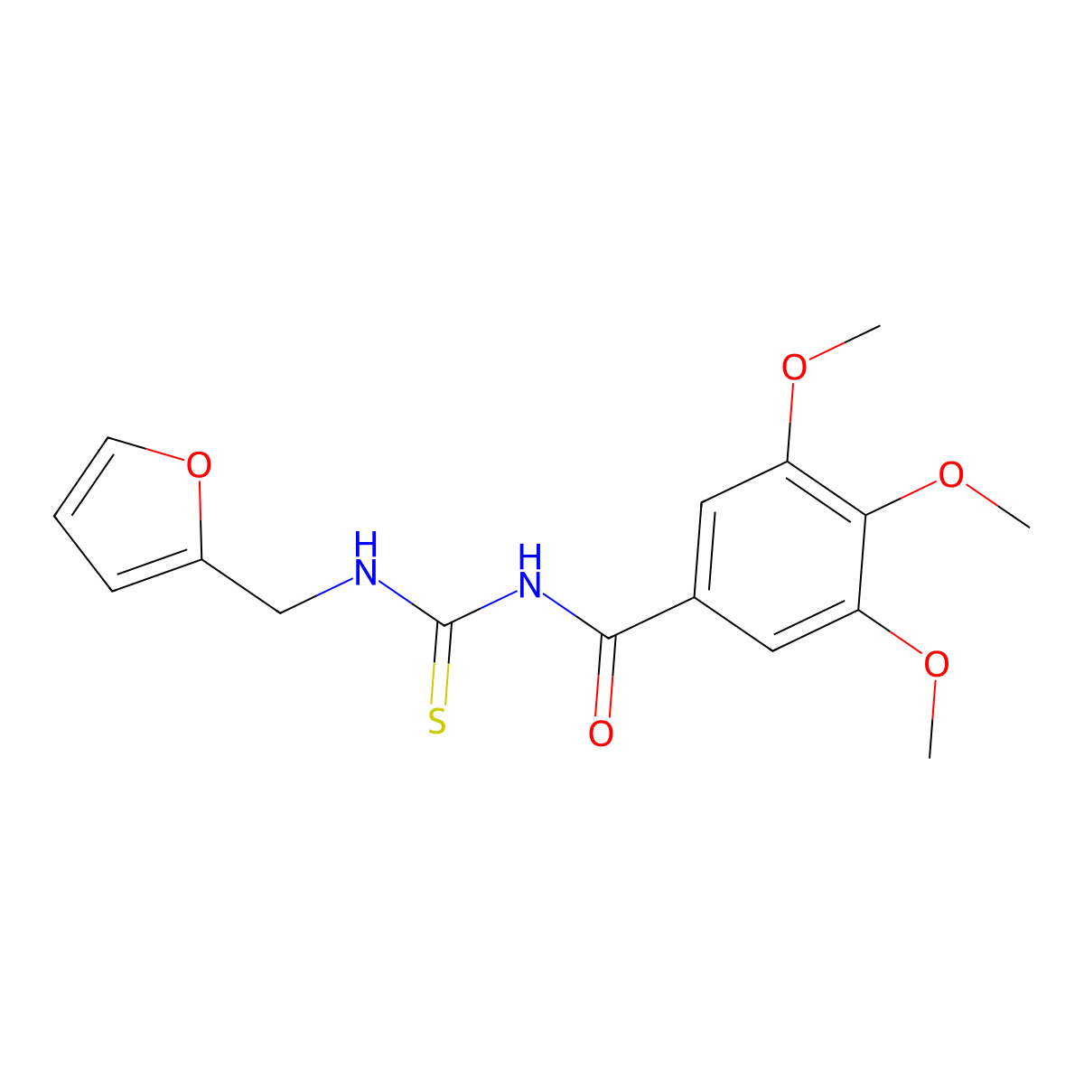 N-{[(2-furylmethyl)amino]carbonothioyl}-3,4,5-trimethoxybenzamide molecular structure, CAS 817187-52-3