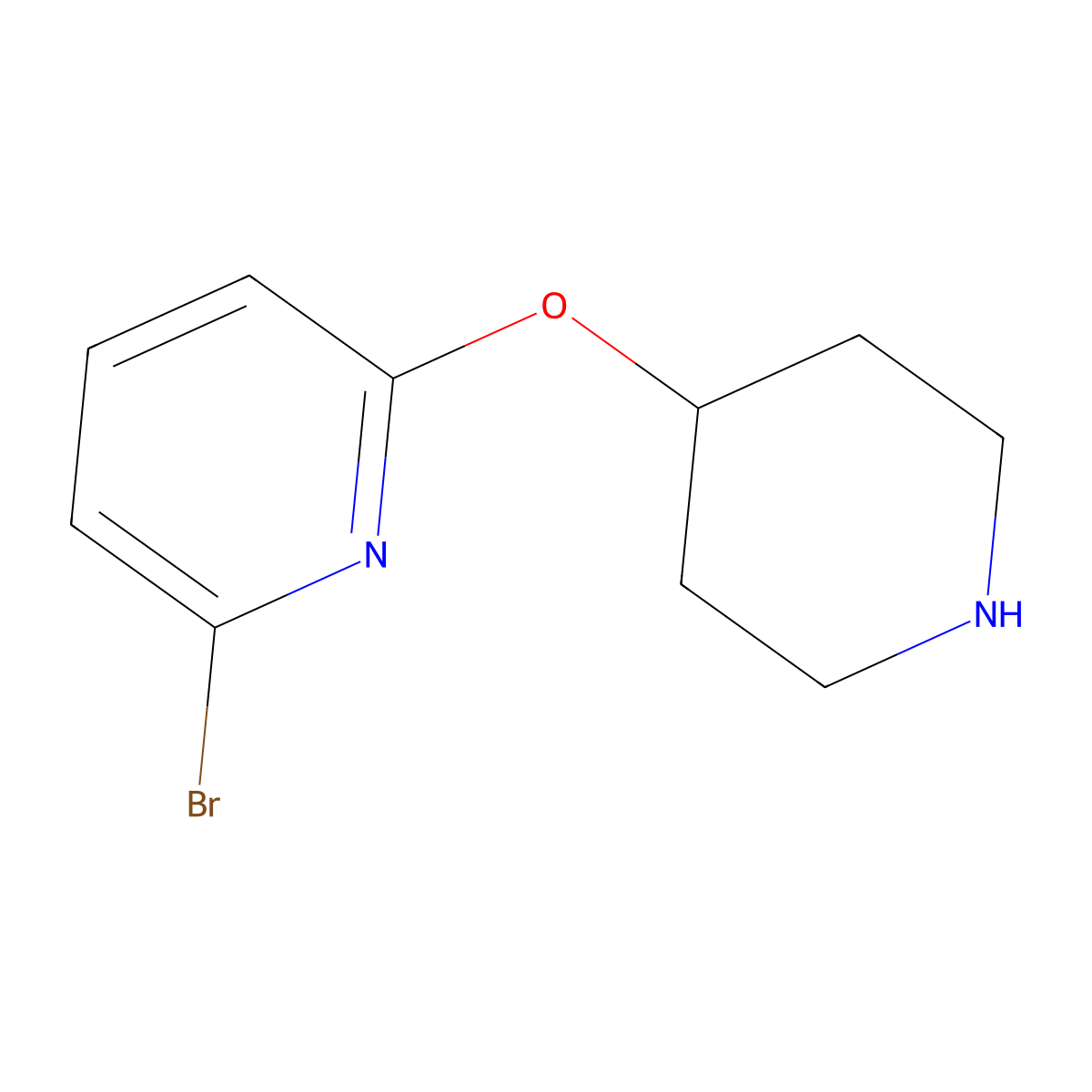 2-bromo-6-(4-piperidinyloxy)Pyridine molecular structure, CAS 817187-73-8