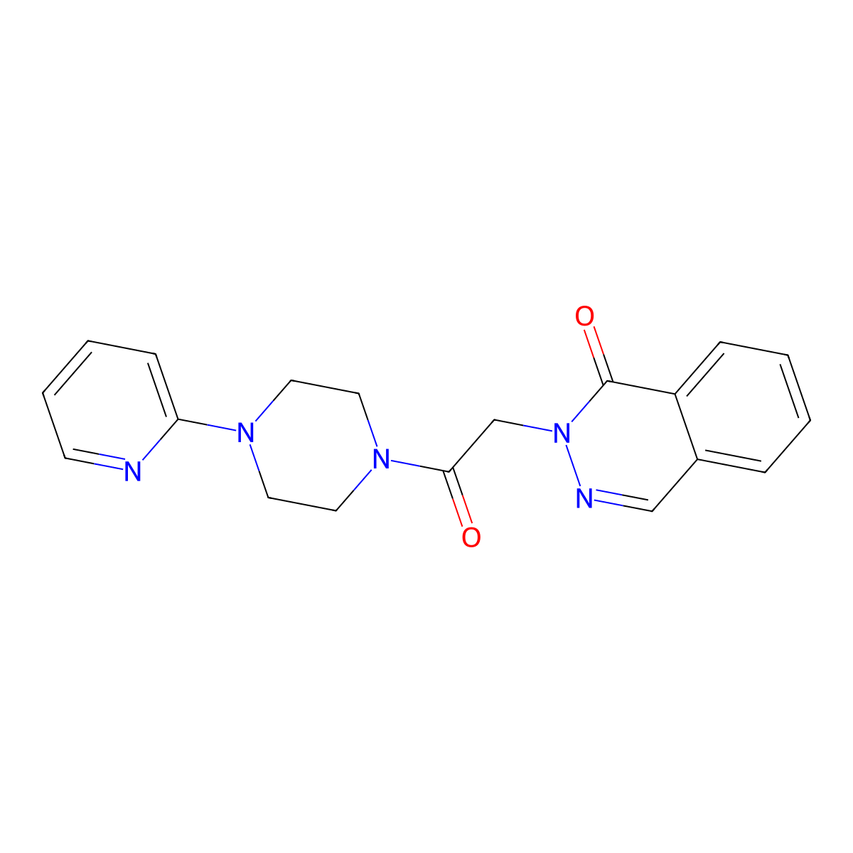 2-{2-oxo-2-[4-(pyridin-2-yl)piperazin-1-yl]ethyl}phthalazin-1(2H)-one molecular structure, CAS 817188-14-0