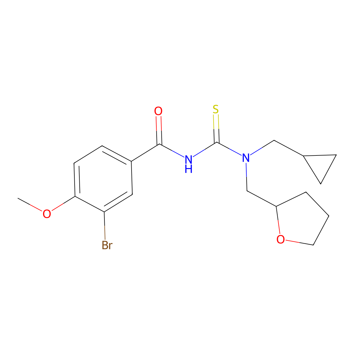 3-bromo-N-[cyclopropylmethyl(oxolan-2-ylmethyl)carbamothioyl]-4-methoxybenzamide molecular structure, CAS 817188-82-2