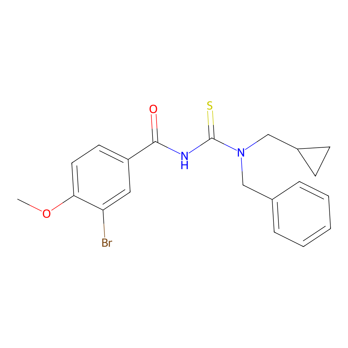 N-[benzyl(cyclopropylmethyl)carbamothioyl]-3-bromo-4-methoxybenzamide molecular structure, CAS 817188-83-3