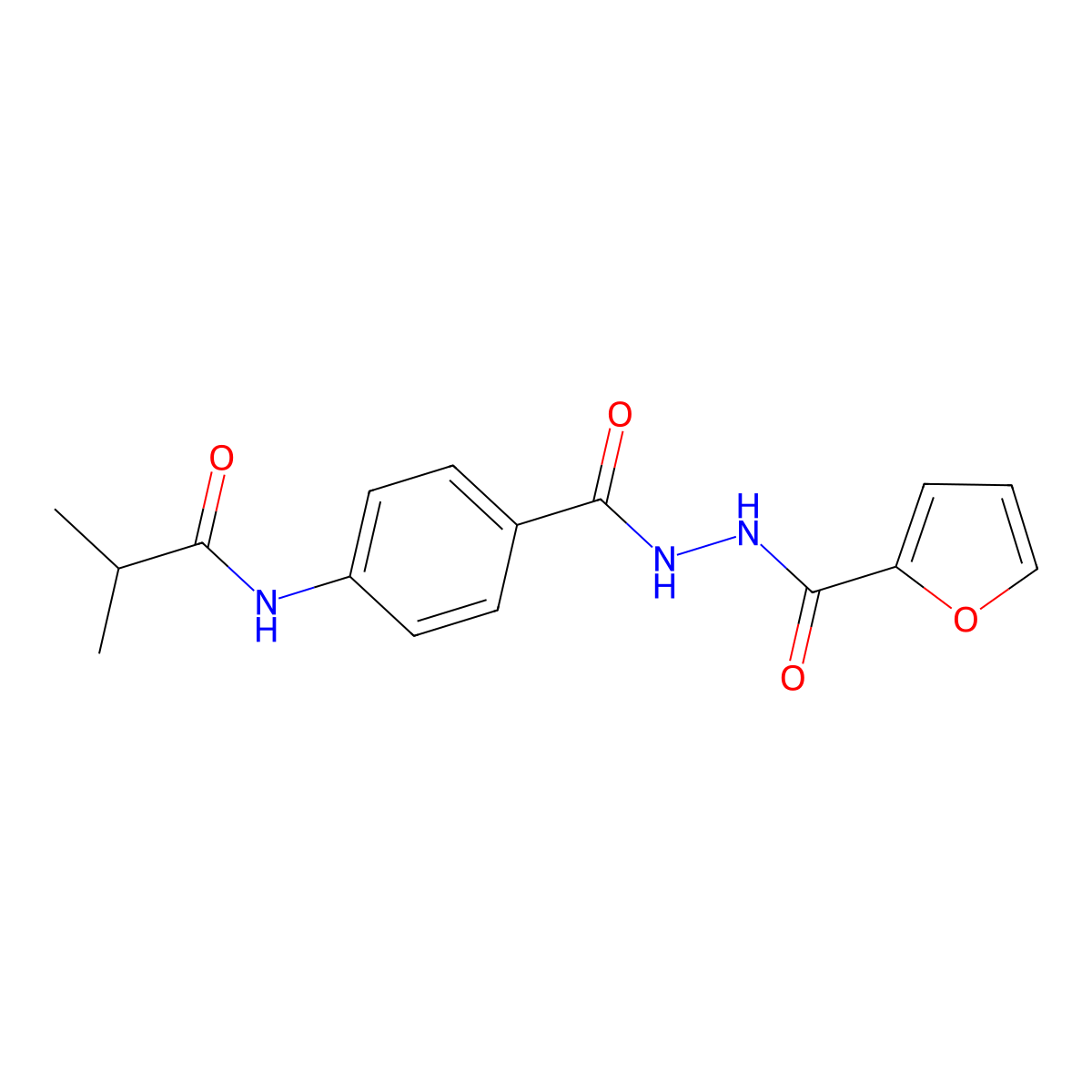 N-[4-[(furan-2-carbonylamino)carbamoyl]phenyl]-2-methylpropanamide molecular structure, CAS 817190-91-3