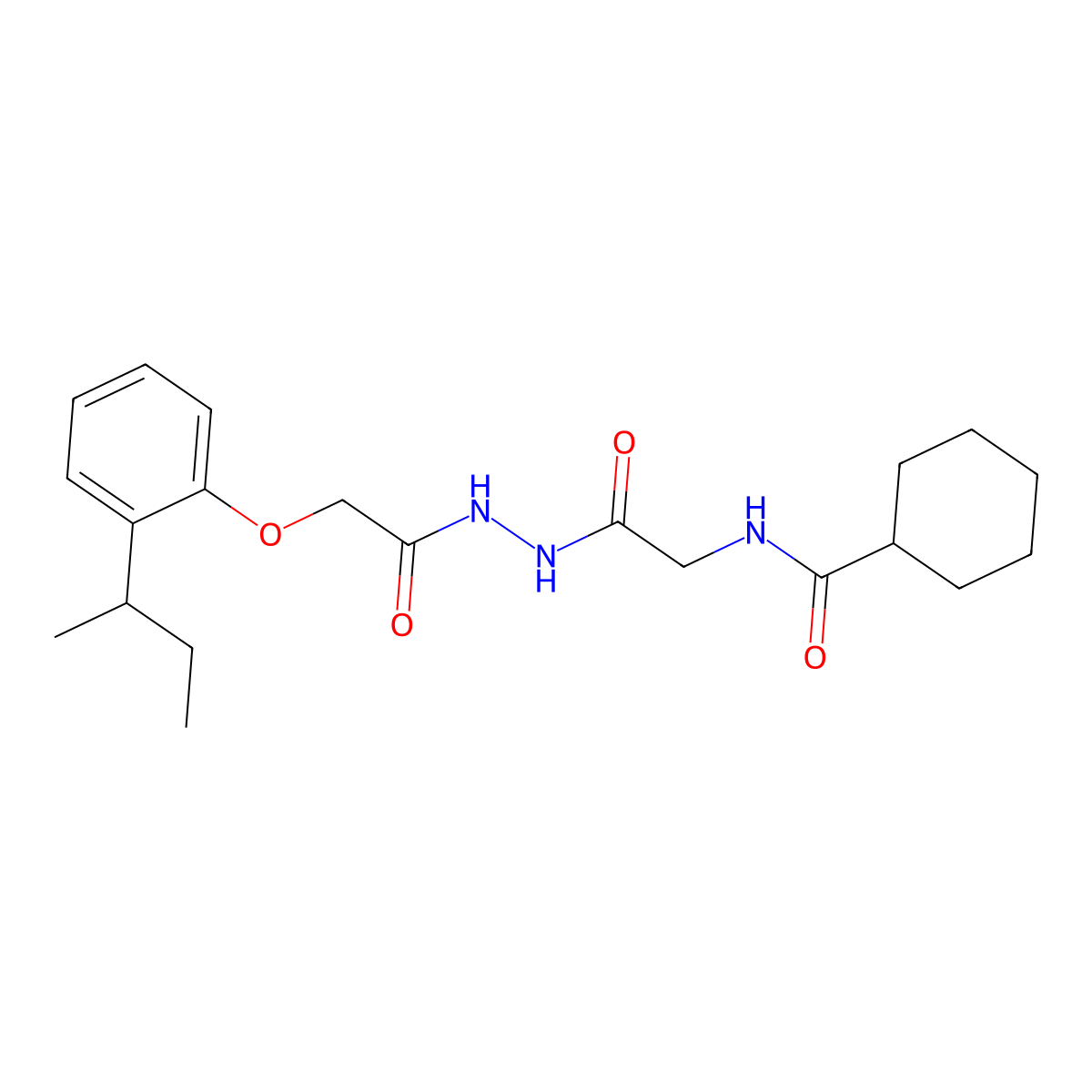 N-[2-[2-[2-(2-butan-2-ylphenoxy)acetyl]hydrazinyl]-2-oxoethyl]cyclohexanecarboxamide molecular structure, CAS 817191-41-6
