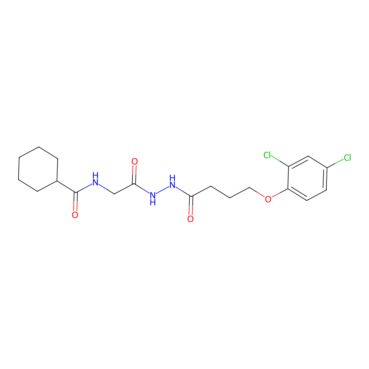 N-[2-[2-[4-(2,4-dichlorophenoxy)butanoyl]hydrazinyl]-2-oxoethyl]cyclohexanecarboxamide molecular structure, CAS 817191-79-0