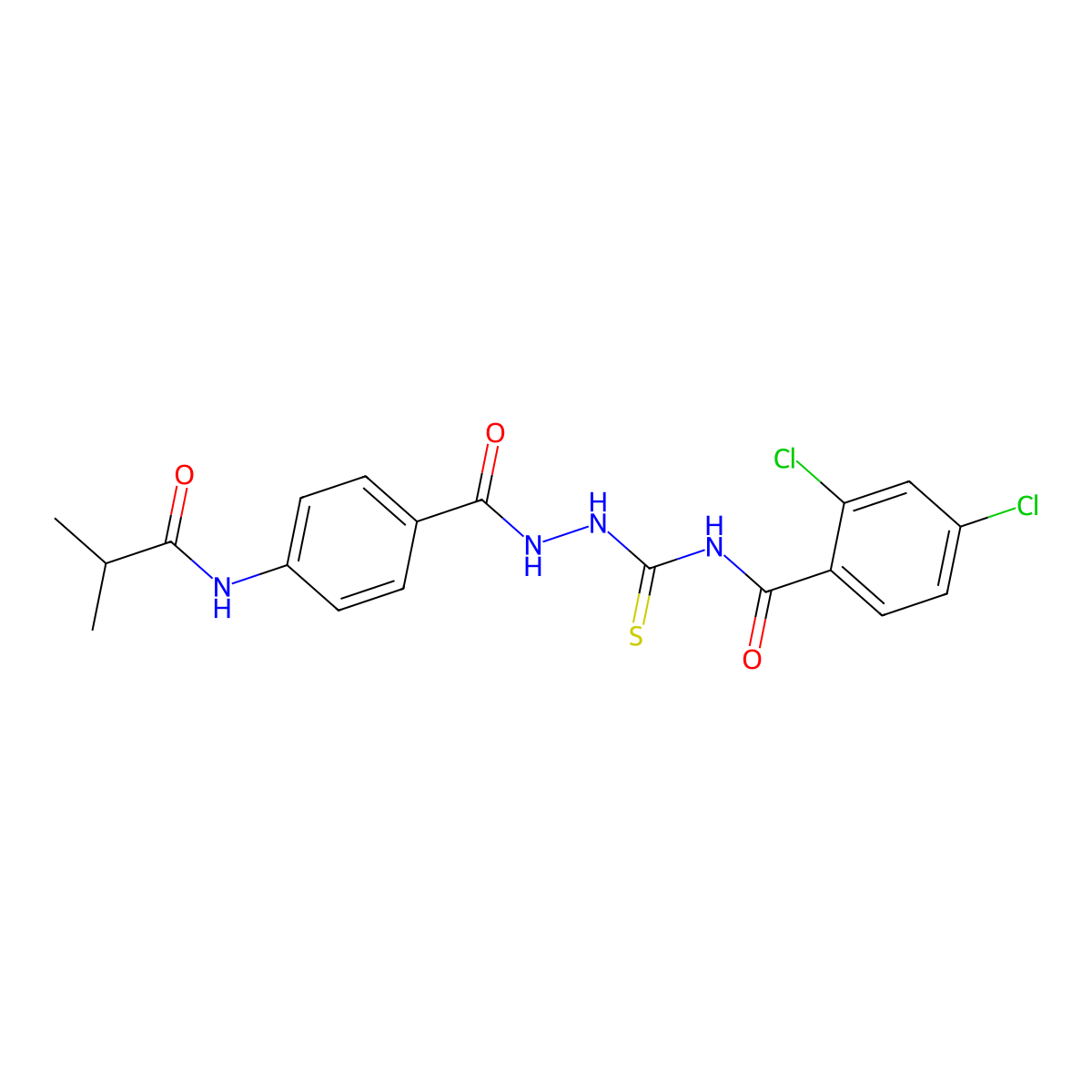 2,4-dichloro-N-[[[4-(2-methylpropanoylamino)benzoyl]amino]carbamothioyl]benzamide molecular structure, CAS 817192-09-9