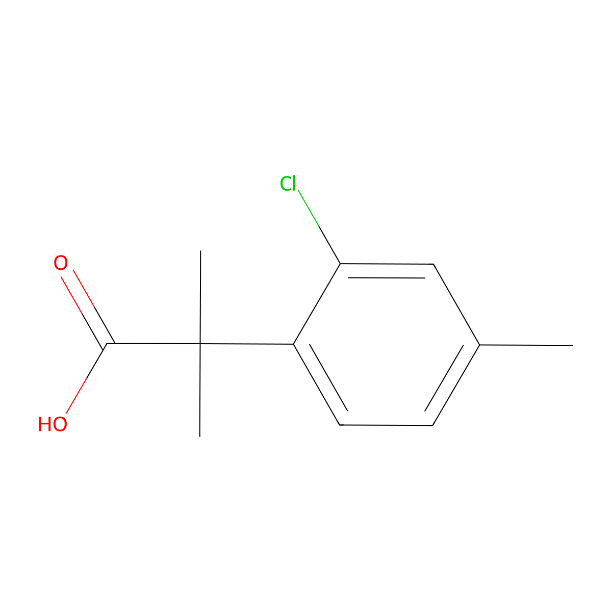 2-(2-Chloro-4-methylphenyl)-2-methylpropanoic acid molecular structure, CAS 81720-82-3