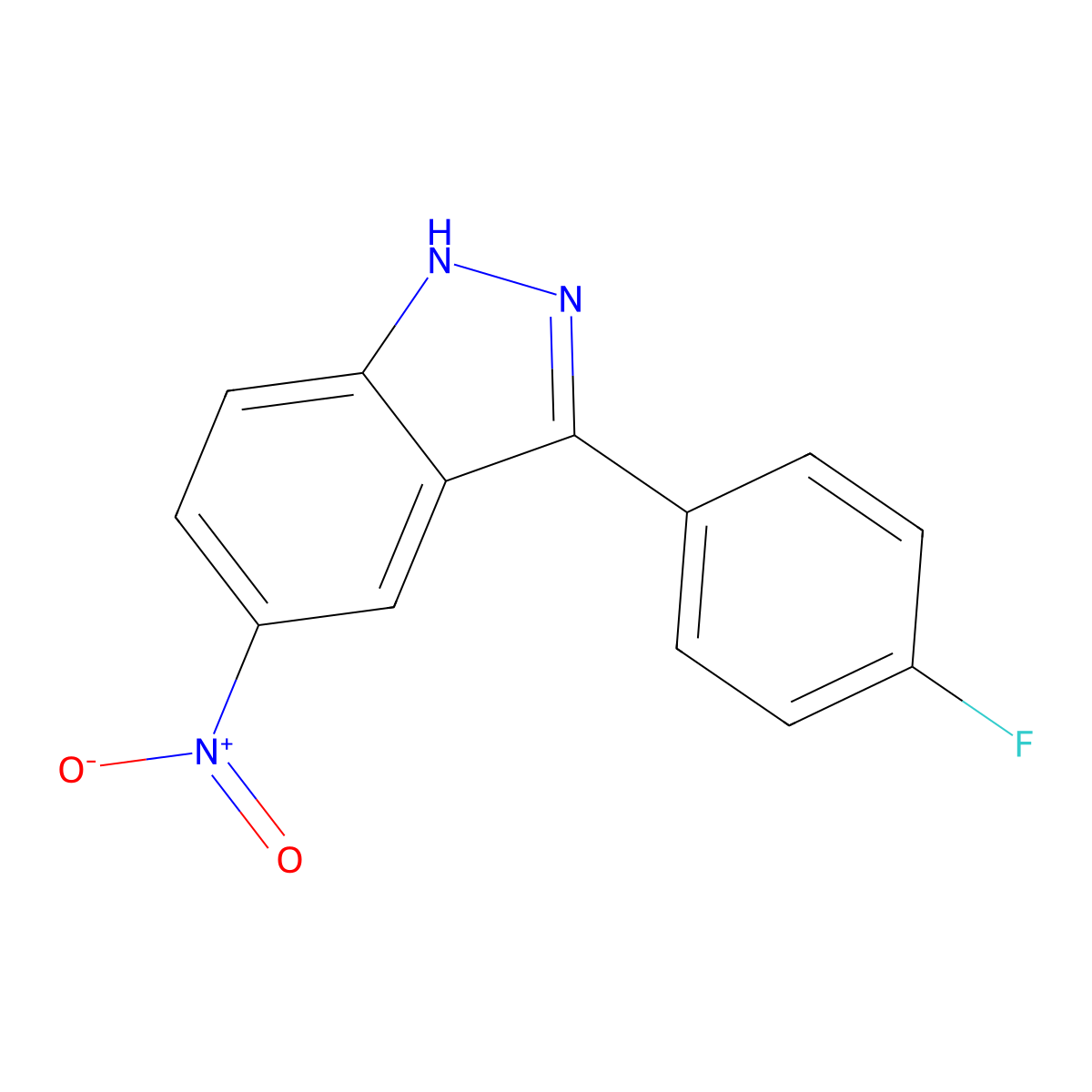 3-(4-Fluorophenyl)-5-nitro-1H-indazole molecular structure, CAS 817200-27-4