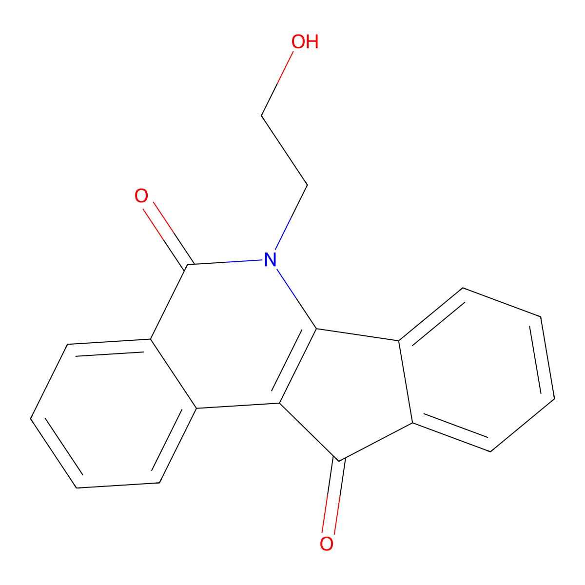 6-(2-Hydroxyethyl)-5H-indeno[1,2-c]isoquinoline-5,11(6H)-dione molecular structure, CAS 81721-79-1