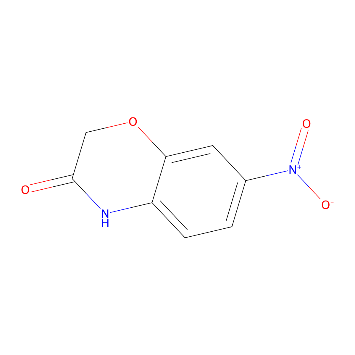 7-nitro-3,4-dihydro-2H-1,4-benzoxazin-3-one molecular structure, CAS 81721-86-0