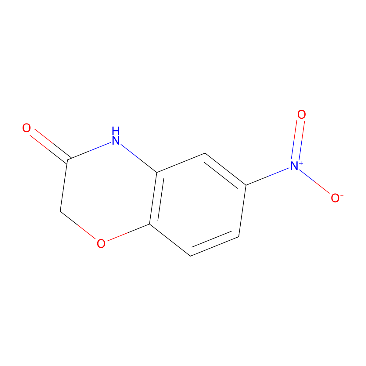 6-Nitro-2H-1,4-benzoxazin-3(4H)-one molecular structure, CAS 81721-87-1