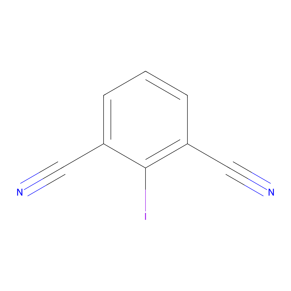 2-Iodobenzene-1,3-dicarbonitrile molecular structure, CAS 81725-16-8