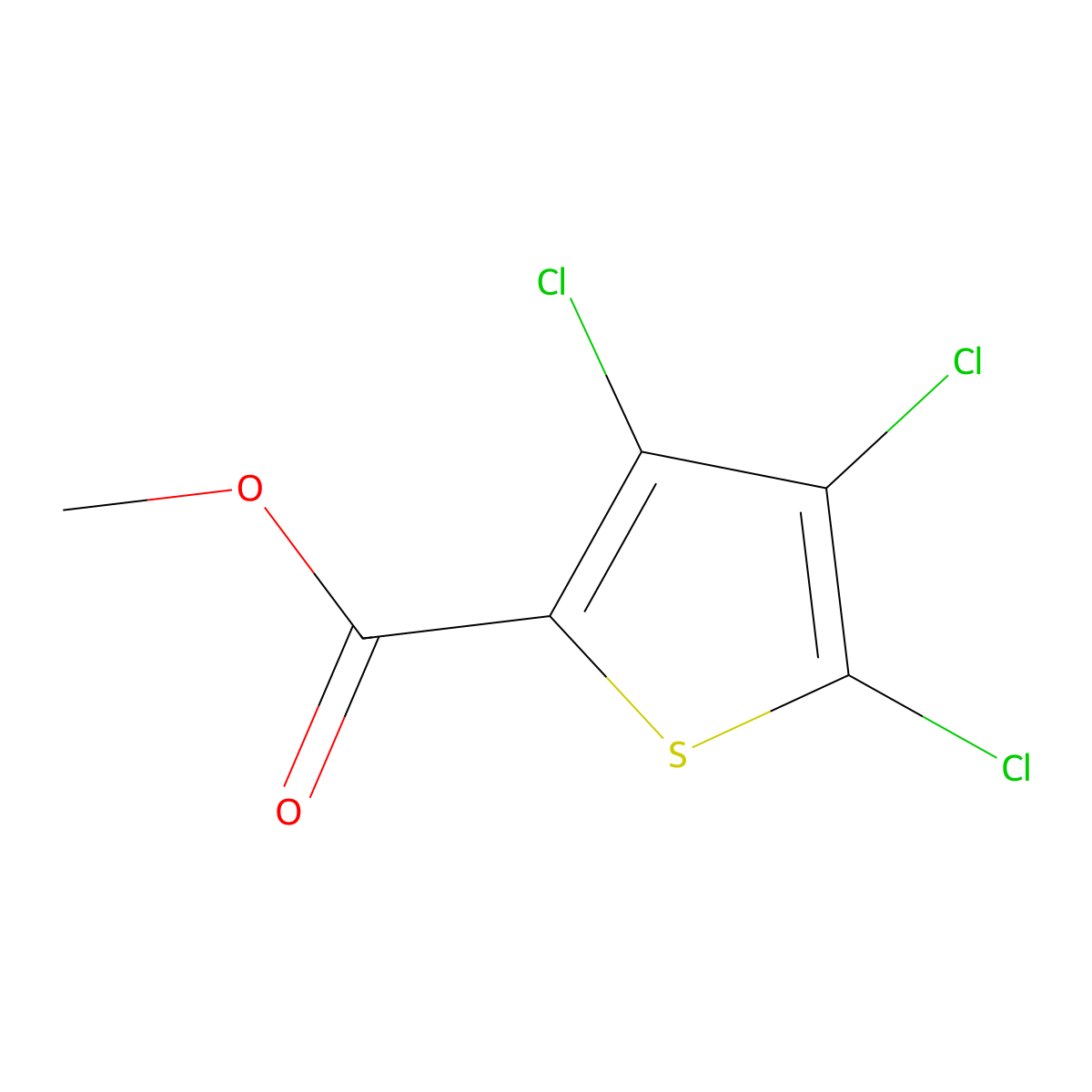 Methyl 3,4,5-trichlorothiophene-2-carboxylate molecular structure, CAS 81730-18-9