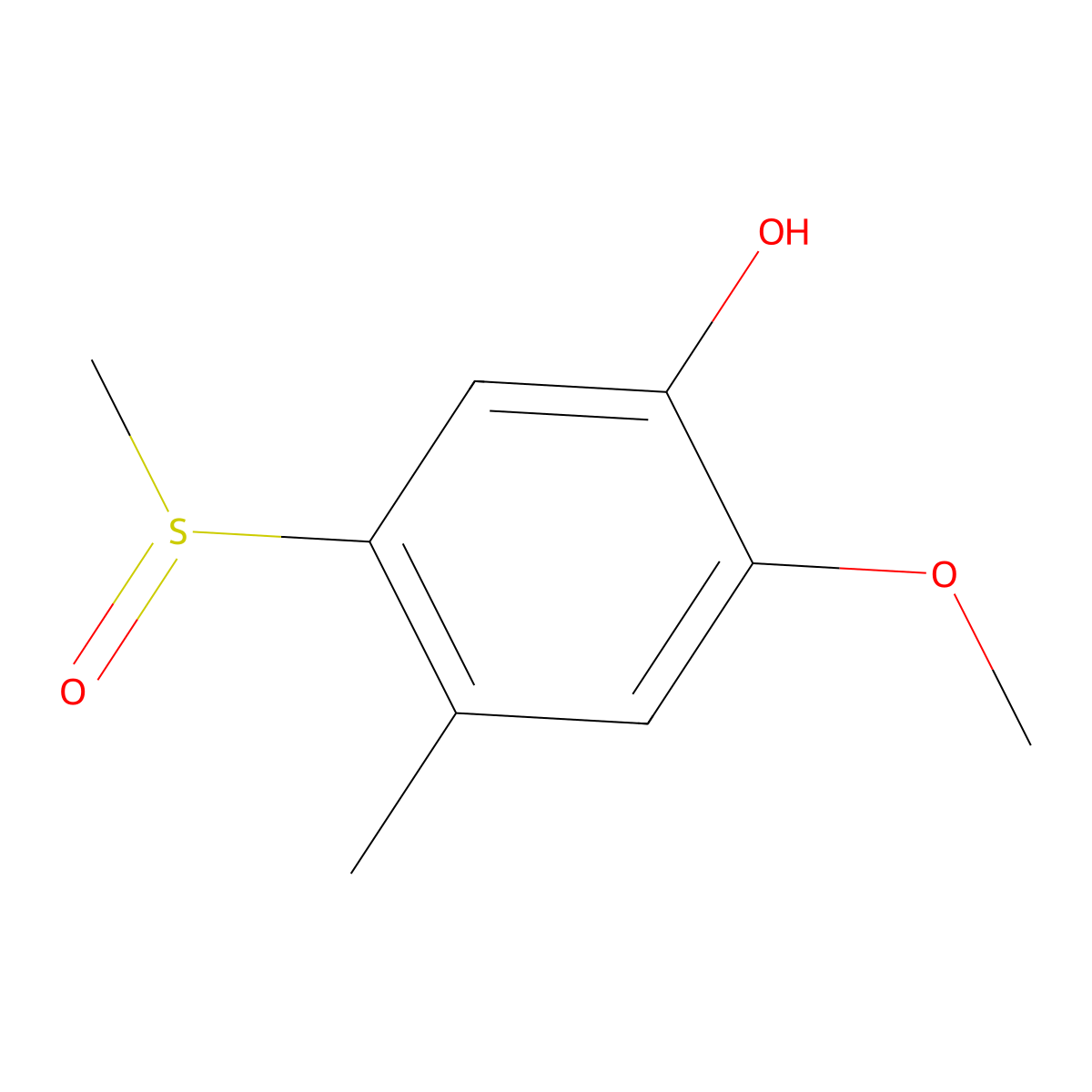 5-Methanesulfinyl-2-methoxy-4-methylphenol molecular structure, CAS 81732-00-5