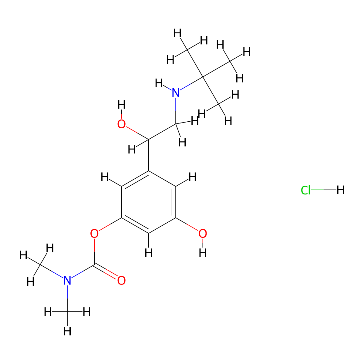 Bambuterol Monocarbamate Hydrochloride molecular structure, CAS 81732-52-7